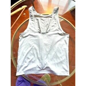 Athleta Tank Top Womens Sz M  Sage Green Athletic Wear low back, knotted front